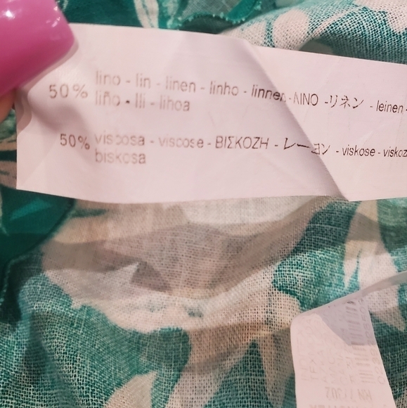 ZARA Linen Blend Beachy Tropical Floral Print Wrap Midi Skirt Sz XS - Picture 7 of 7